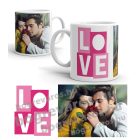 LOVE feliratos modern egyedi saját fotós páros szerelmes bögre