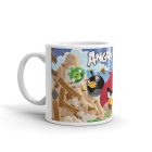 Angry Birds Mérges Madarak gyerek bögre kék háttérrel, sárga és piros madár mintával, egyedi névvel