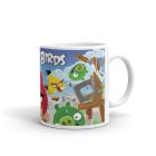 Angry Birds Mérges Madarak gyerek bögre kék háttérrel, sárga és piros madár mintával, egyedi névvel