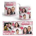 Fényképes bögre, 4 fényképes LOVE