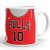 Egyedi névre szóló és mezszámos piros Chicago Bulls kosaras mez mintás fehér kerámia szurkolói bögre