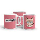 Morcos Grumpy Cat pink alapon egyedi neves vicces irodai bögre