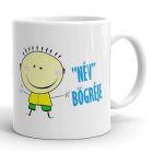 Név bögréje egyedi neves sárga pólós kisfiús bögre illusztráció