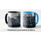 Rainbow Six Siege mintás bögre egyedi névvel feliratozva ajándék ötletként operátorok csapatképével és hivatalos logóval