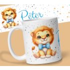 Aranyos oroszlános bögre saját névvel