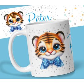 Aranyos tigrises bögre saját névvel