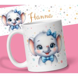 Aranyos elefántos bögre saját névvel