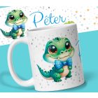 Aranyos dínós bögre saját névvel