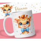 Aranyos zsiráfos bögre saját névvel