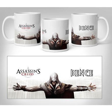 Assassin's creed bögre egyedi névvel