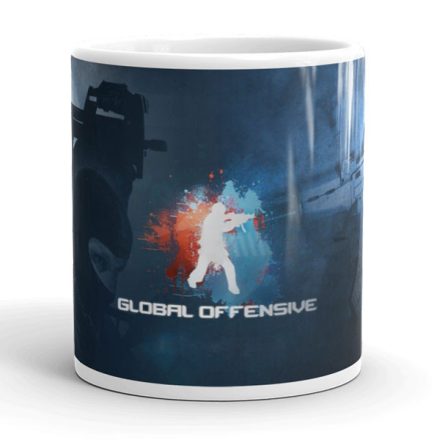 Counter-Strike Global Offensive egyedi neves feliratos gamer 360 fokos mintás bögre