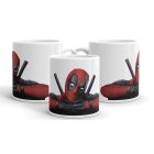 Deadpool mintás bögre egyedi névvel feliratozva ajándék ötletként Marvel és képregény rajongóknak