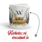 Boldog születésnapot fényképes és egyedi számmal kérhető tűzijátékos bögre