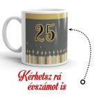 Boldog születésnapot egyedi számmal és névvel kérhető gyertyás bögre
