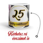 Boldog születésnapot egyedi számmal és névvel kérhető elegáns lufis bögre