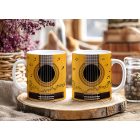 Gitár Mintás Kávés Bögre