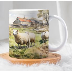 Háztáji állatok - birkás bögre 