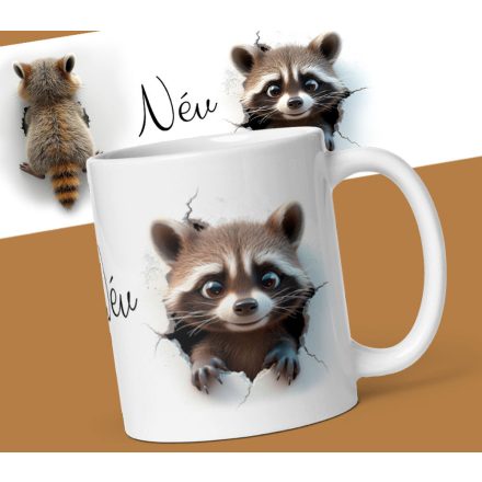 Mosómedvés bögre saját névvel 