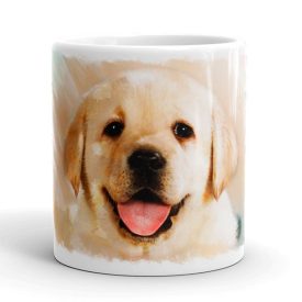 Labradoros mintás bögre egyedi névvel feliratozva ajándék ötletként kutyabarátoknak