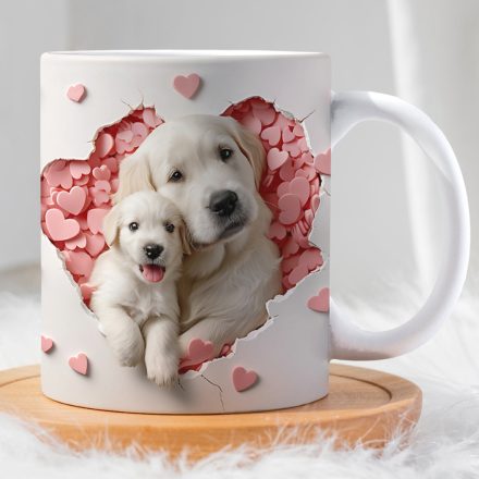 Kutyás szíves bögre – aranyos ajándék kutyarajongóknak