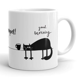 Macskás kávés bögre