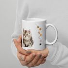 Cuki maine coon kiscicás mancsmintás egyedi neves gyerek és női bögre