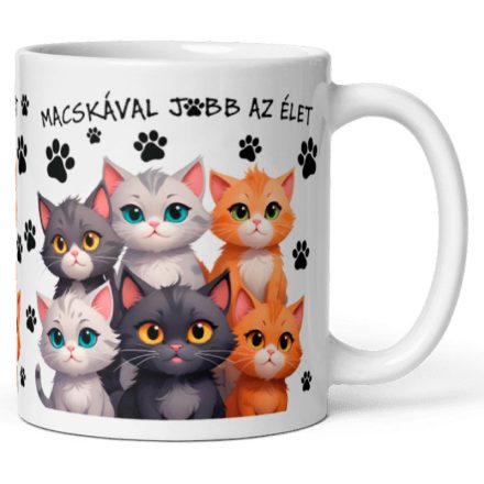 Macskával jobb az élet  bögre