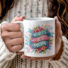 World’s Best Mom bögre – virágos ajándékbögre anyukáknak