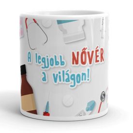A legjobb nővér a világon egyedi neves bögre