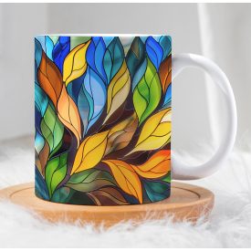 Ólomüveg levél mintás bögre