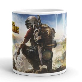 PUBG mintás bögre egyedi névvel feliratozva ajándék ötletként játékosoknak és gamereknek