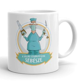 A világ legügyesebb sebésze egyedi neves bögre
